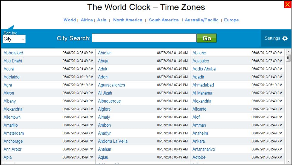 world clock time zone converter